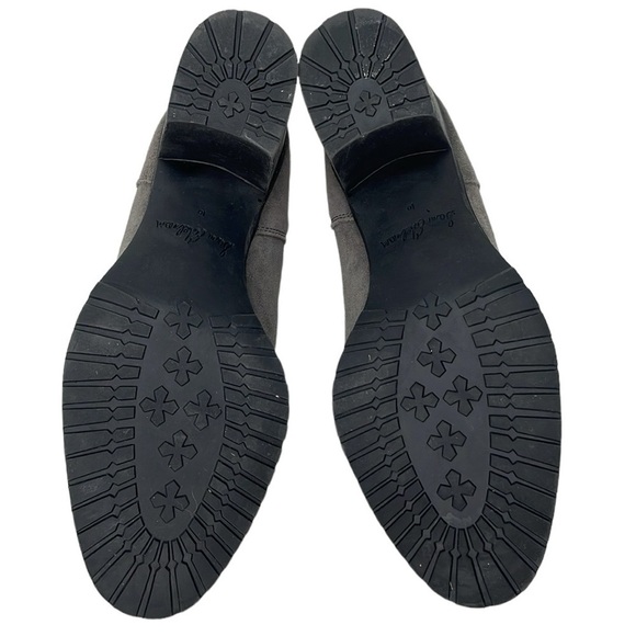 Sam Edelman Boots Women's 10 Grey Suede Leather Ankle Booties Block Heel Shoes - Picture 11 of 14